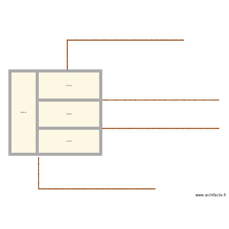 FDBF. Plan de 4 pièces et 68 m2