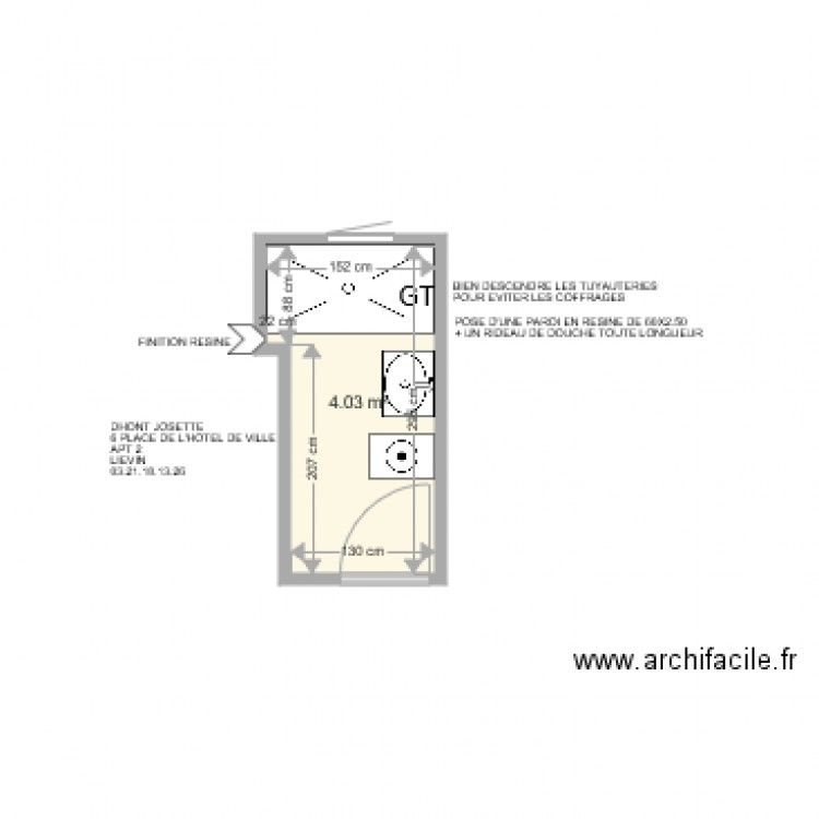 DHONDT JOSETTE . Plan de 0 pièce et 0 m2