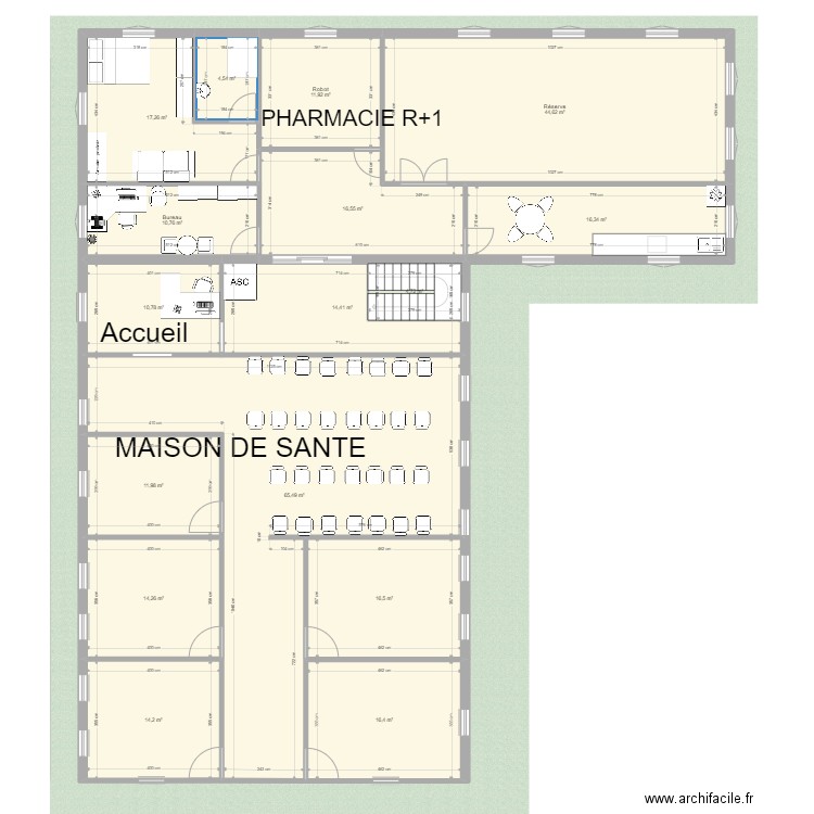 Projet Goyave pharmacie et maison de santé avec 2 niveaux. Plan de 0 pièce et 0 m2