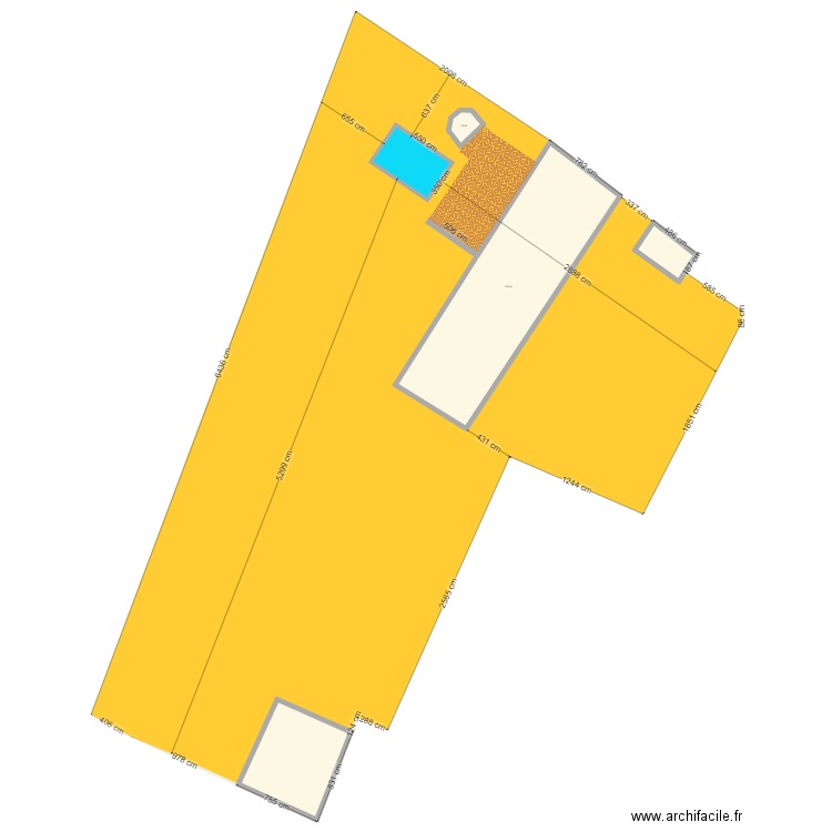 depot H1 piscine. Plan de 4 pièces et 240 m2