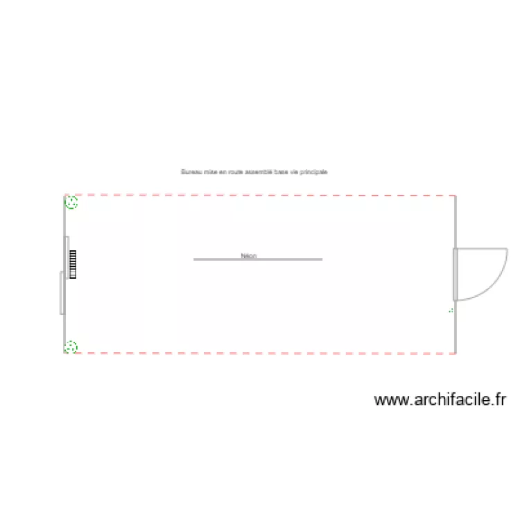 bureau mise en route assembl&eacute; base vie principale. Plan de 