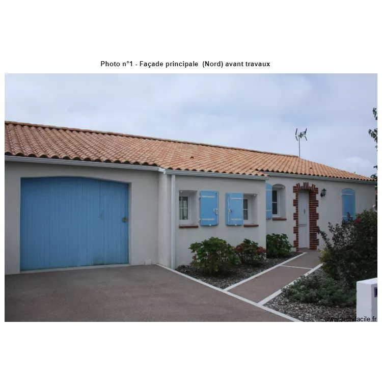 Photo 1 Fa&ccedil;ade Principale existante Nord. Plan de 