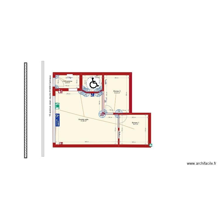 plan commerce carmaux 20. Plan de 5 pièces et 59 m2