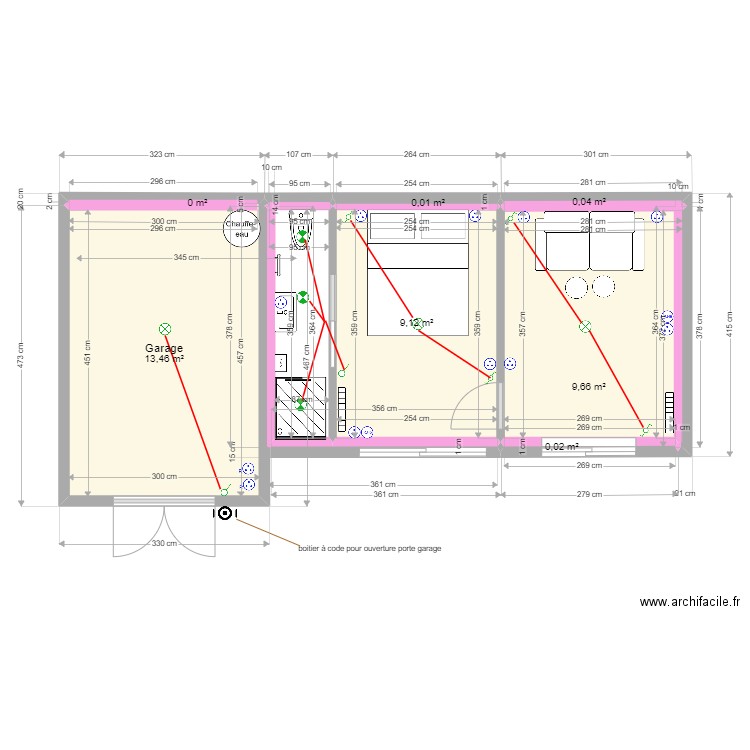 LEROUX LA BAULE MAISON JARDIN - PLAN ELECTRIQUE. Plan de 0 pièce et 0 m2