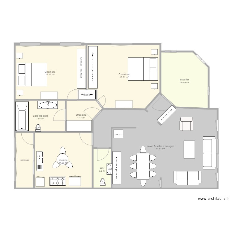 etage amenagement. Plan de 0 pièce et 0 m2