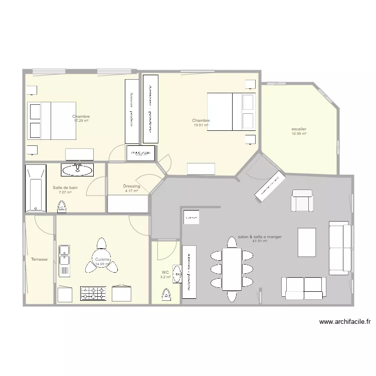 etage amenagement. Plan de 