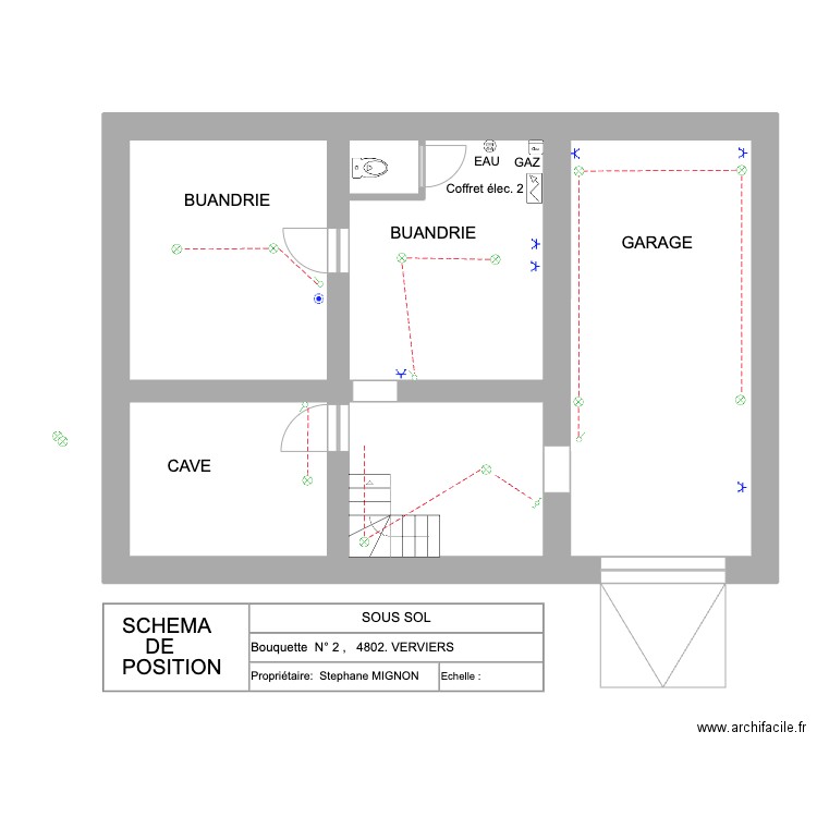 Stephane sous sol 2. Plan de 6 pièces et 85 m2