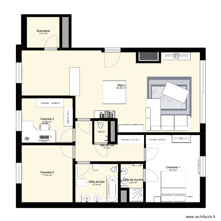 Appart. Plan de 0 pièce et 0 m2
