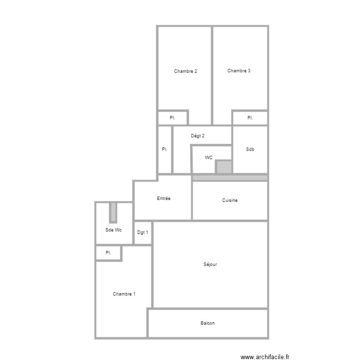 herpson. Plan de 19 pièces et 61 m2