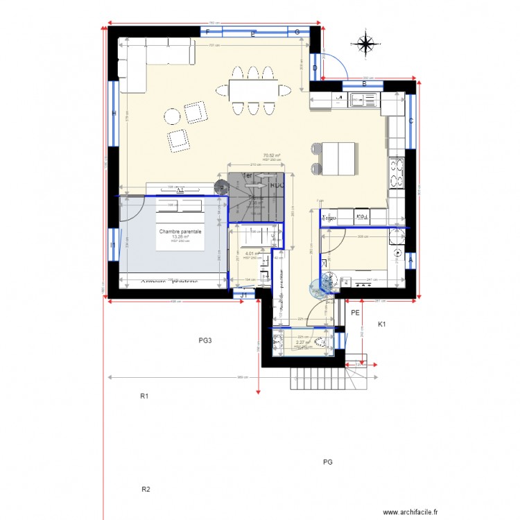 Plan Cercier version x. Plan de 0 pièce et 0 m2