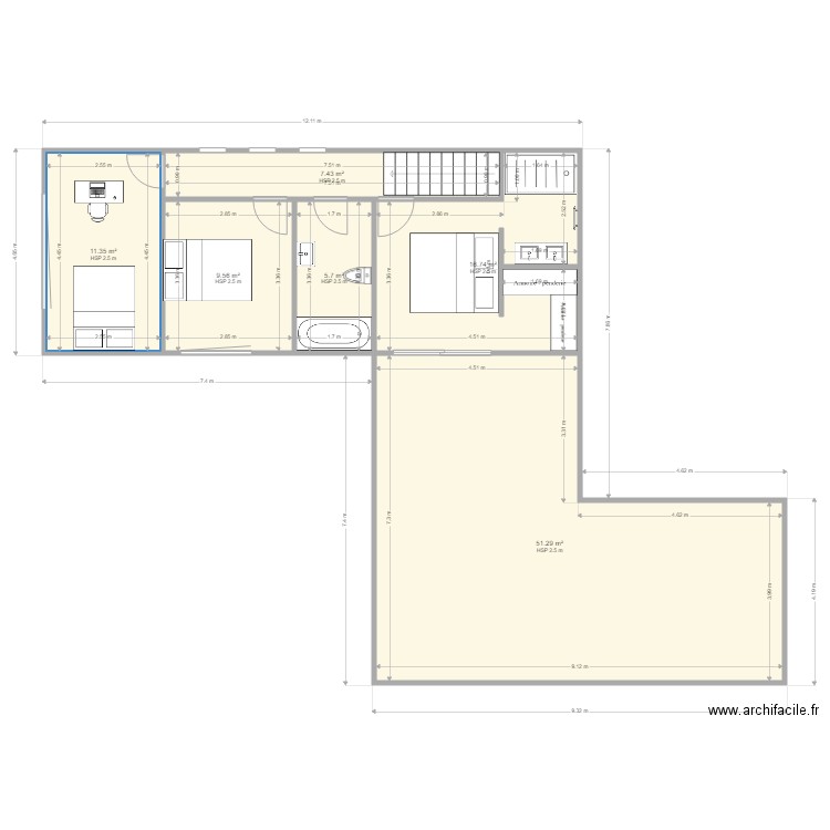 Etage. Plan de 0 pièce et 0 m2