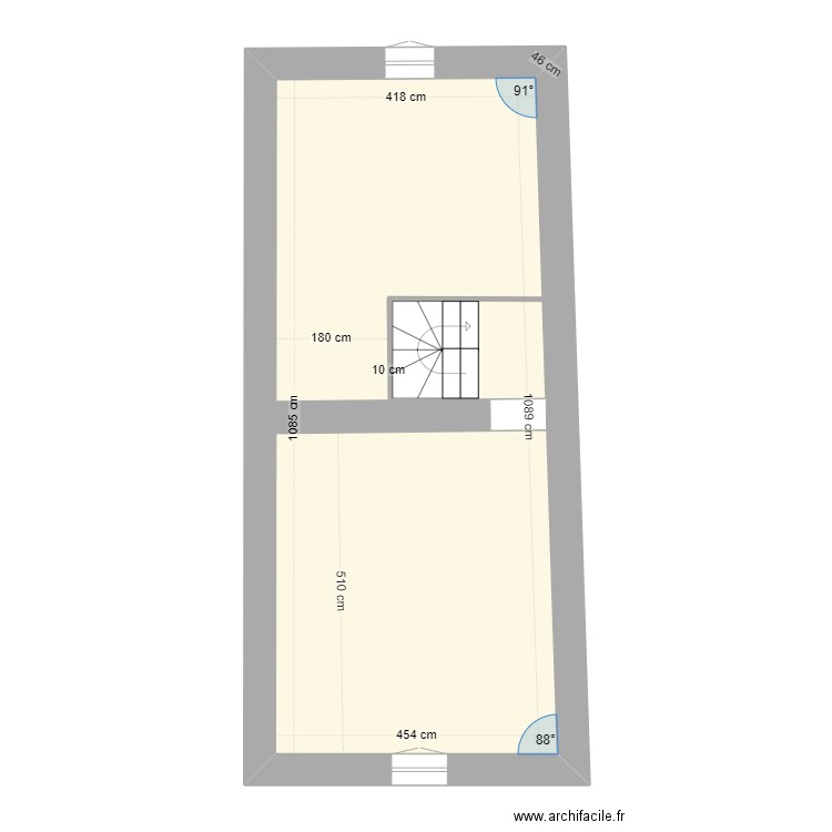 JEANMOULIN   EDL E1. Plan de 1 pièce et 47 m2