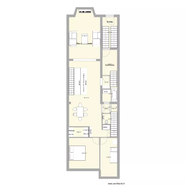 Marie Jos&eacute; Rez new 3 chambres. Plan de 