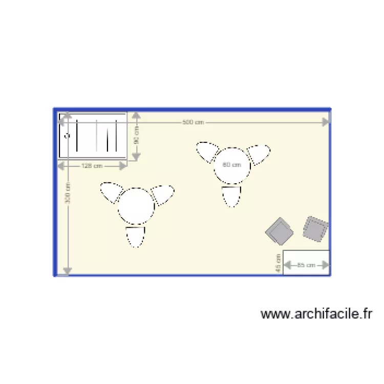 stand maison et travaux. Plan de 