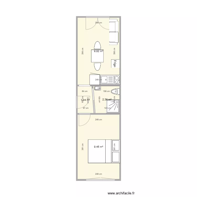 Appt 2 aubigny c&ocirc;t&eacute;. Plan de 