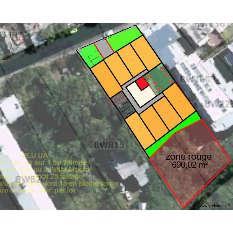 BW 816 817 - TECHER PATRICK . Plan de 26 pièces et 3768 m2