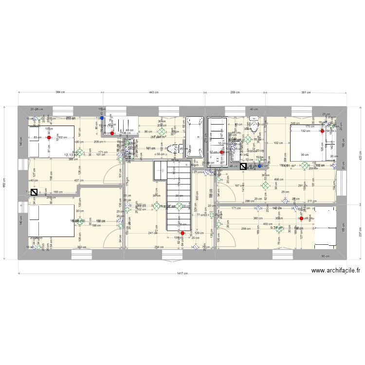 David - Etage. Plan de 0 pièce et 0 m2