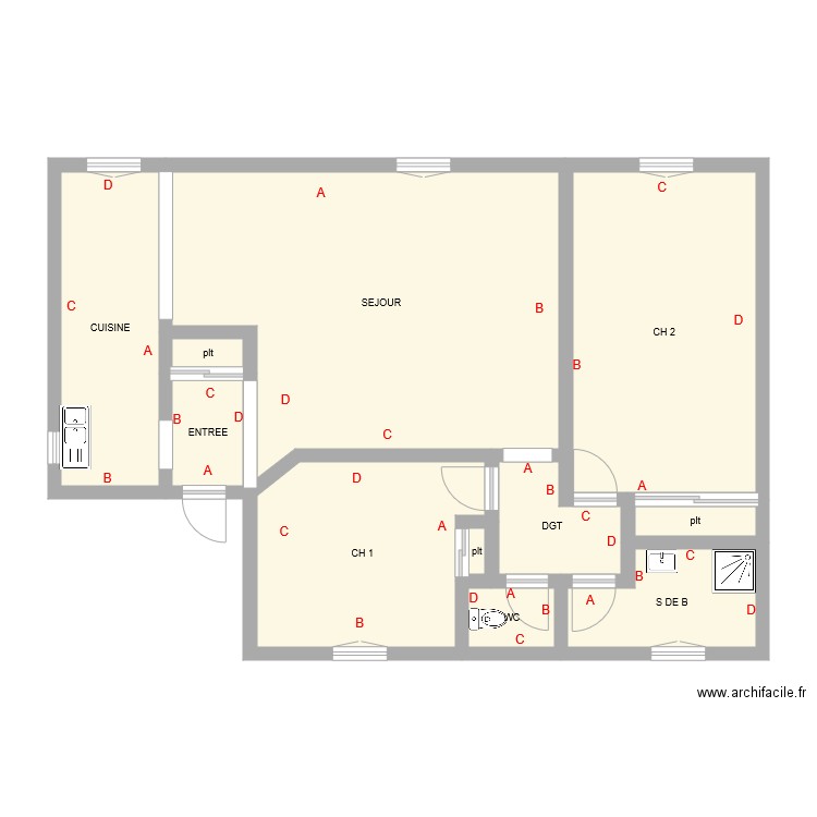 MAIRIE DE BERSAC. Plan de 11 pièces et 91 m2