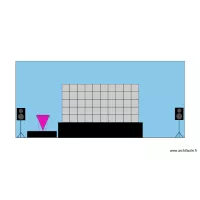 Vue de face Mur LED Zurich 2 avec technique