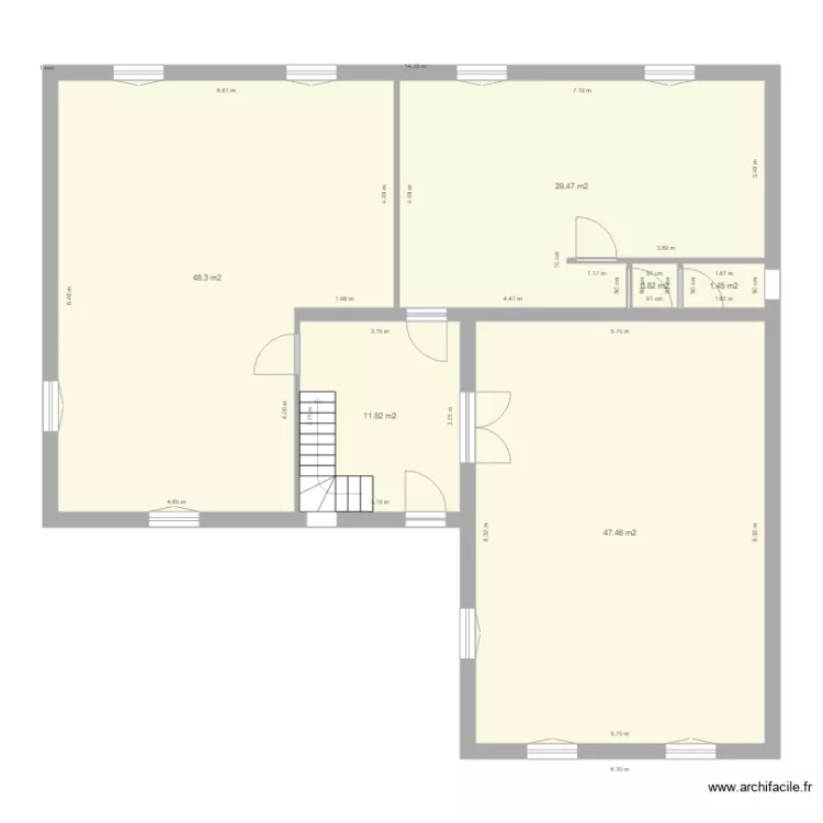 cavee leveque pln de masse rez de chauss&eacute;e 1ere version. Plan de 