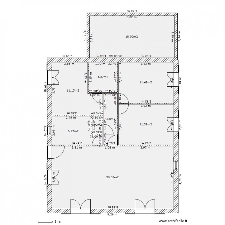 maison rectangle 2. Plan de 0 pièce et 0 m2