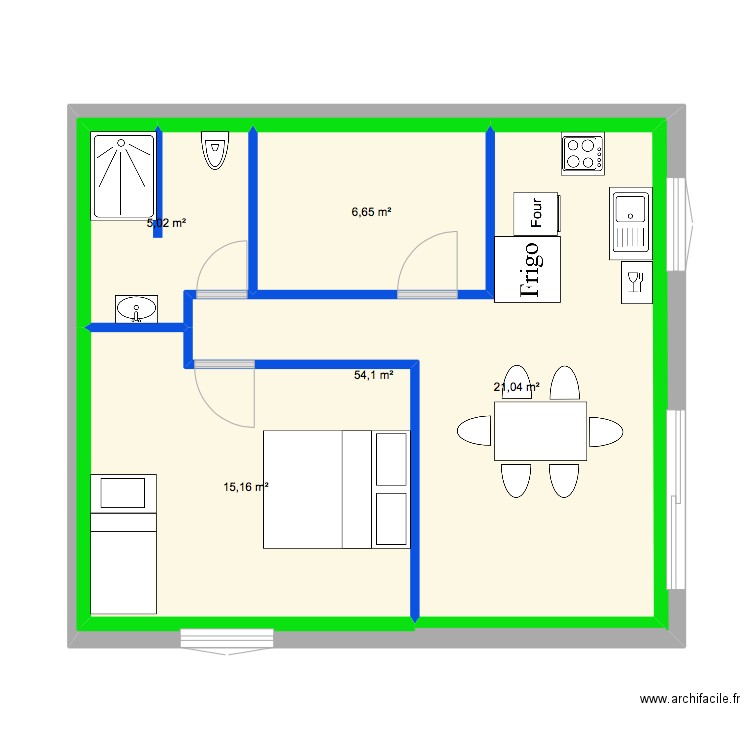 T2 aménager. Plan de 0 pièce et 0 m2