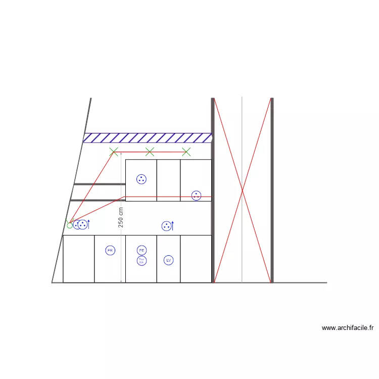 monge cuisine. Plan de 