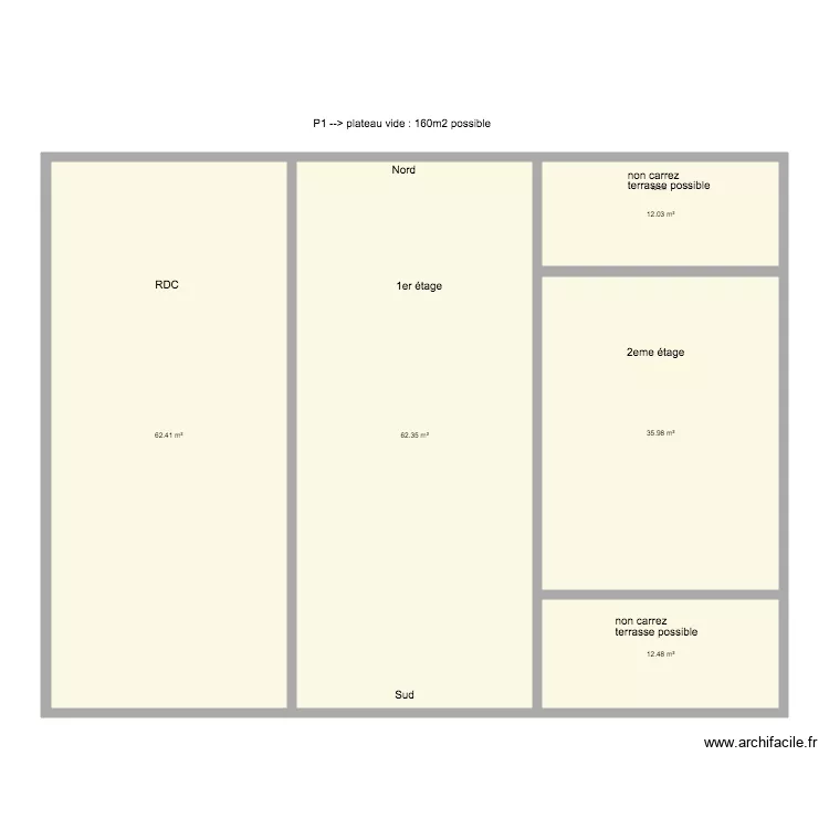 plateau brute. Plan de 