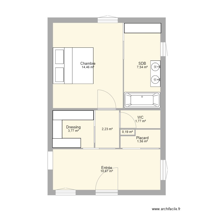 Travaux chambre. Plan de 0 pièce et 0 m2