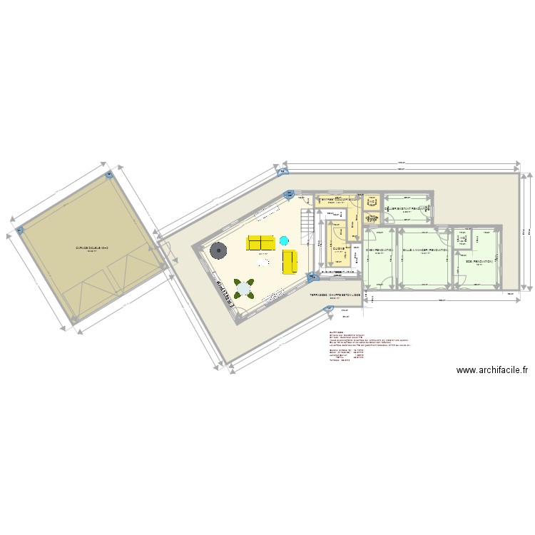 PLAN TRAVAUX  7. Plan de 13 pièces et 214 m2