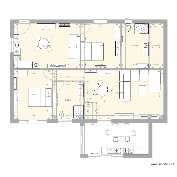 rdc 2 appart. Plan de 0 pièce et 0 m2