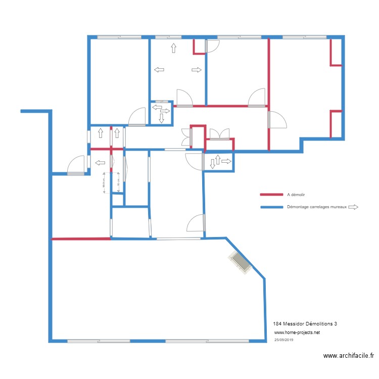 184 MESSIDOR Démolitions 3. Plan de 0 pièce et 0 m2