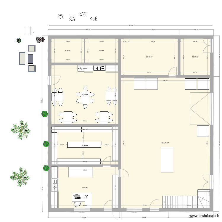 stockage V03. Plan de 56 pièces et 1512 m2