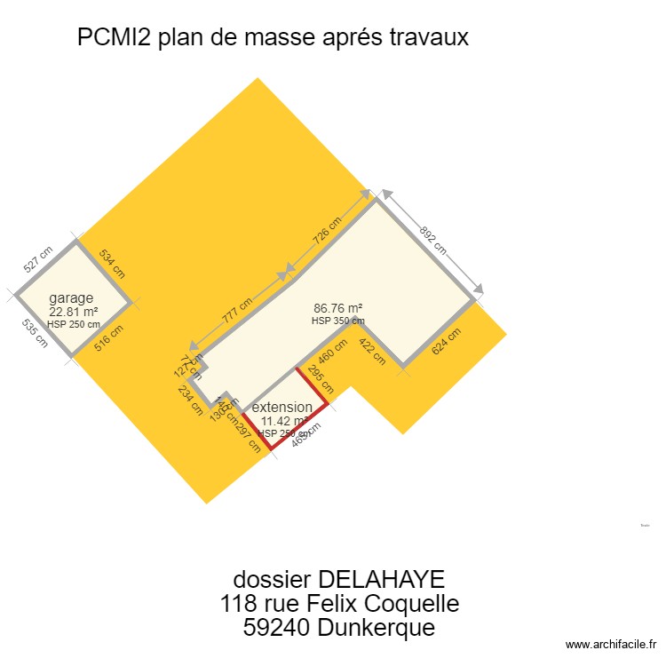 delahaye plan de masse . Plan de 0 pièce et 0 m2