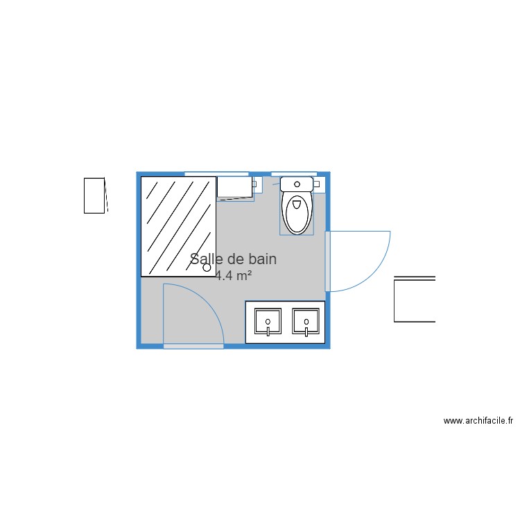 Salle de Bain R1 Version 2. Plan de 0 pièce et 0 m2