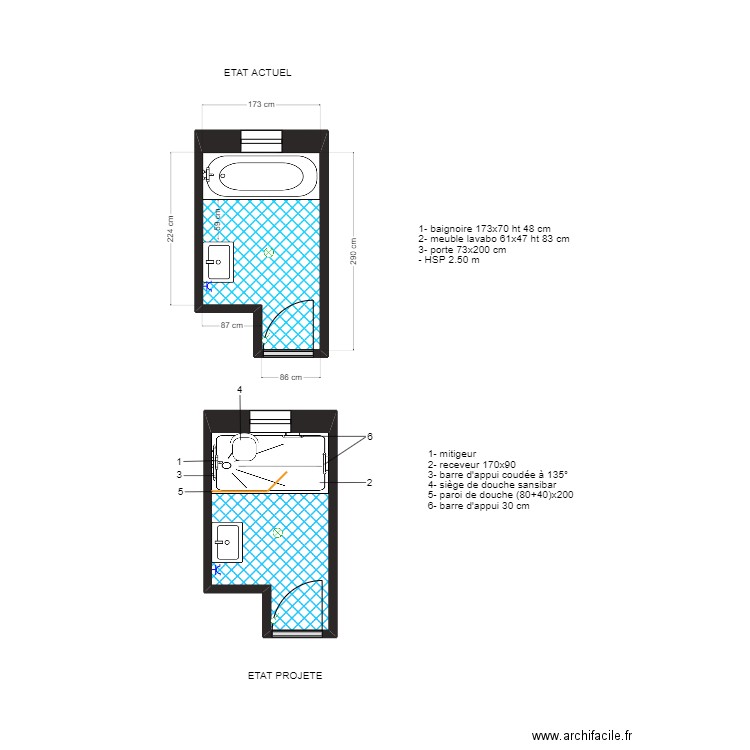 APA LEMOINE. Plan de 2 pièces et 9 m2