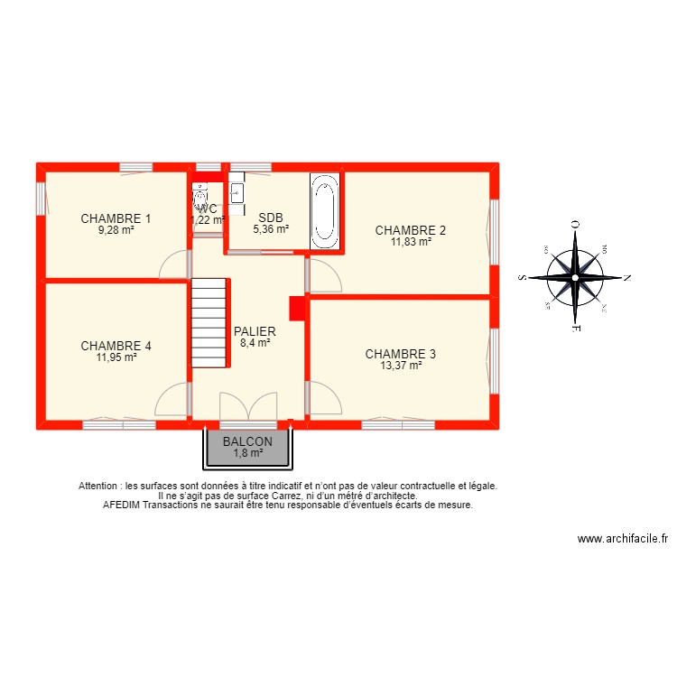 BI10314 ETAGE 1. Plan de 10 pièces et 67 m2