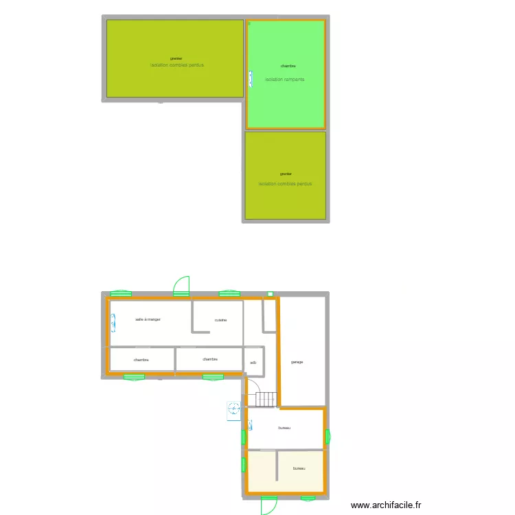 plan apr&egrave;s travaux. Plan de 