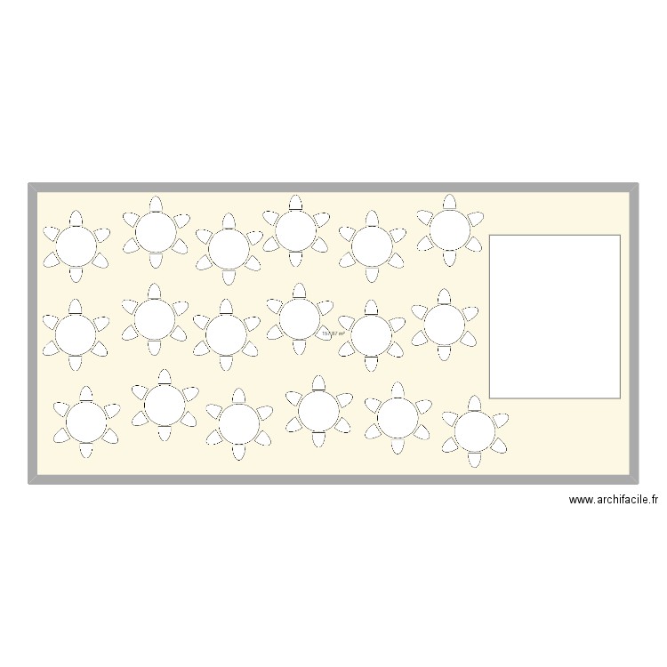 salle réception. Plan de 1 pièce et 158 m2