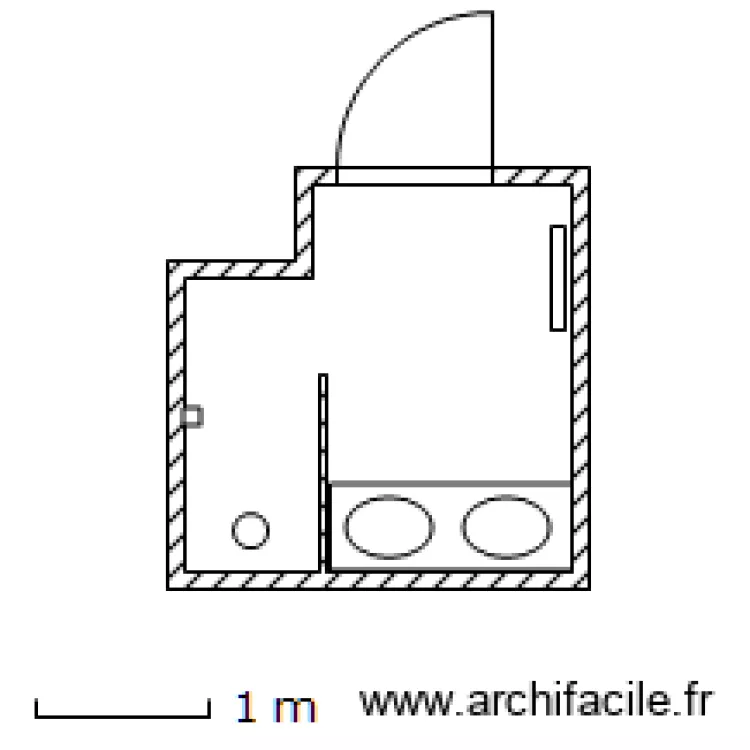 Salle bain sky. Plan de 