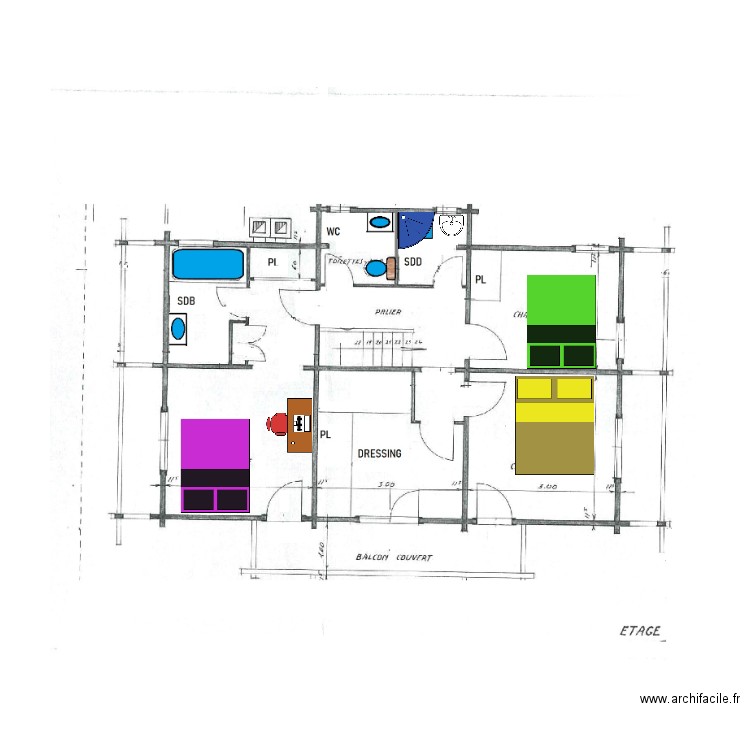 ETAGE. Plan de 0 pièce et 0 m2
