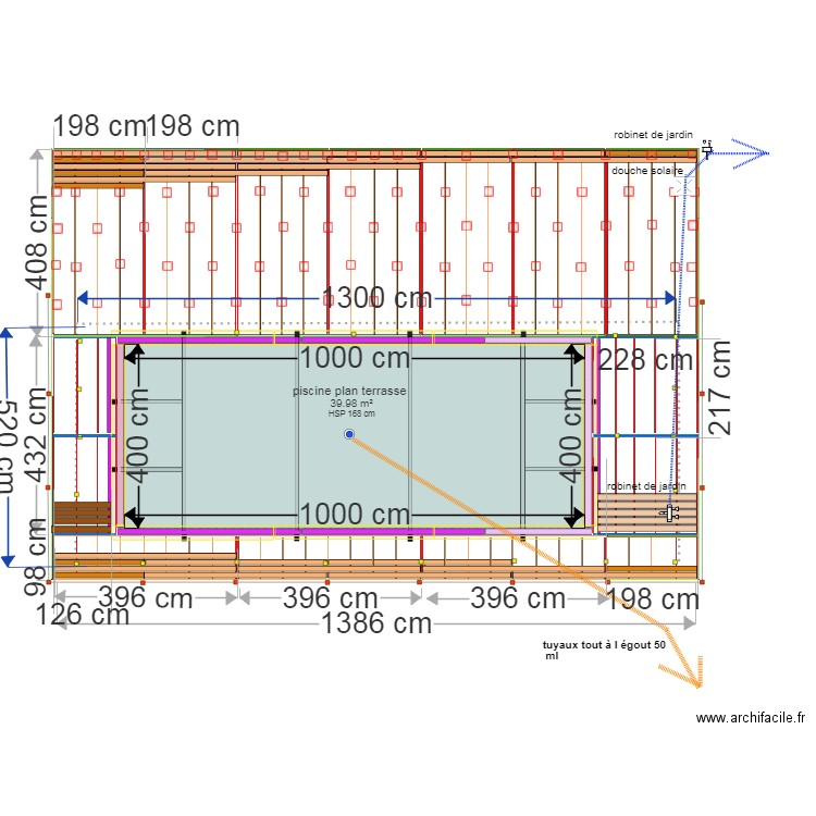 piscine plan terrasse . Plan de 0 pièce et 0 m2