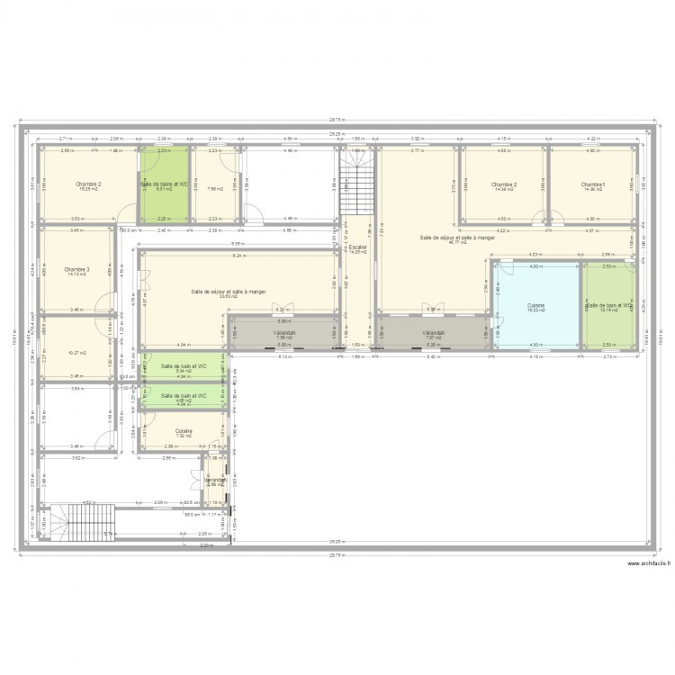 Plan RDC Douala 41. Plan de 0 pièce et 0 m2