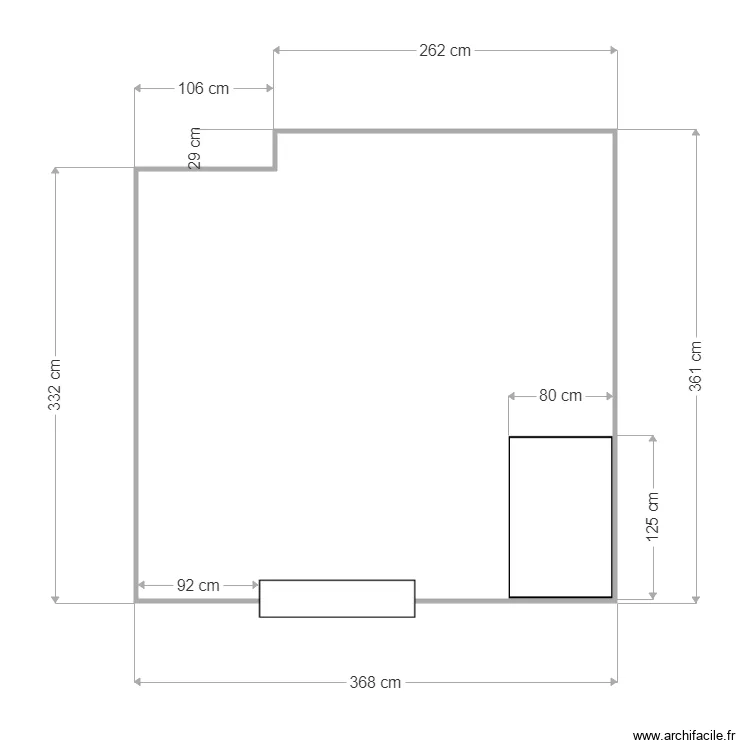 TERRASSE CHAMBRE. Plan de 