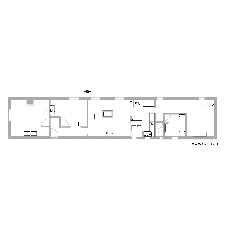 Chambonas. Plan de 4 pièces et 30 m2