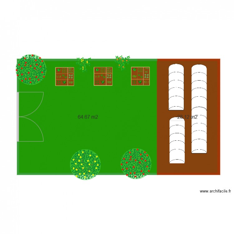 Plan serre tunnel. Plan de 0 pièce et 0 m2