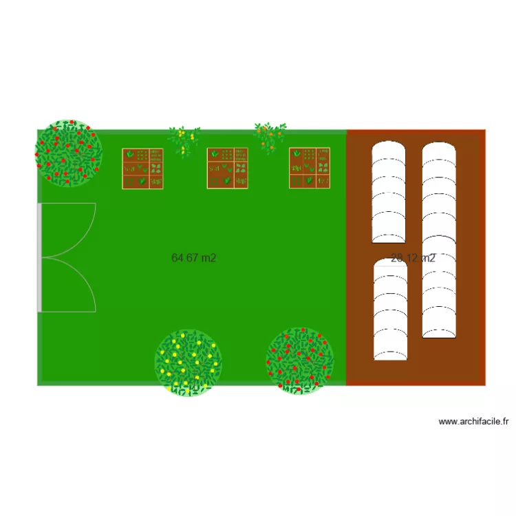 Plan serre tunnel. Plan de 
