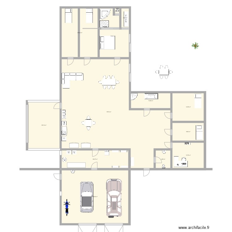 Maison LN. Plan de 13 pièces et 348 m2