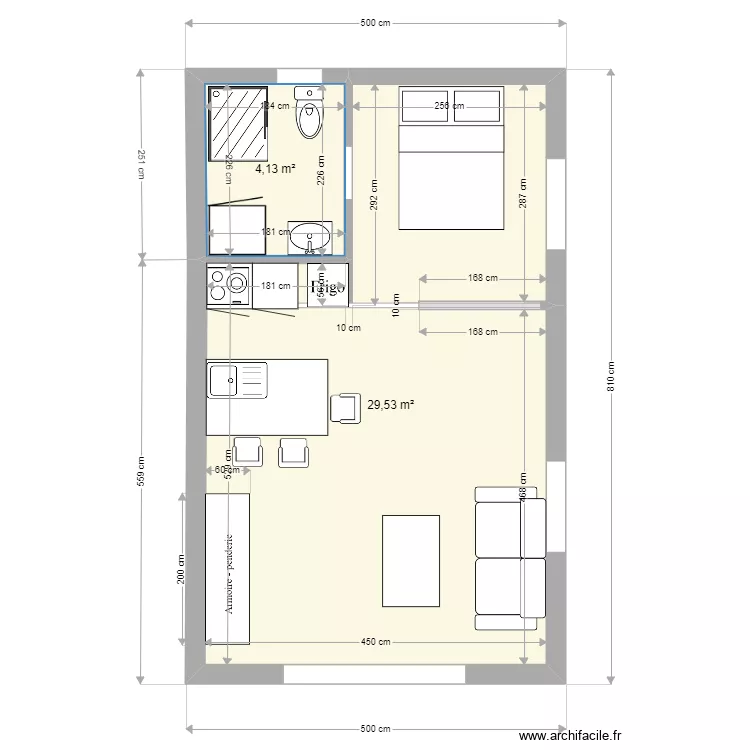 studio. Plan de 