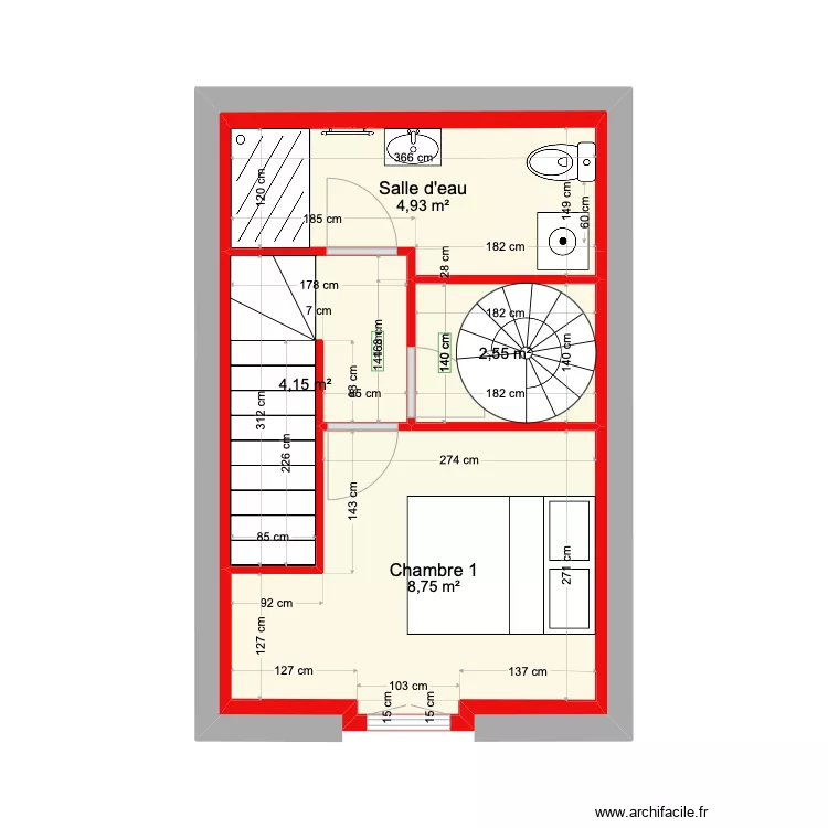 Etage maison 2. Plan de 